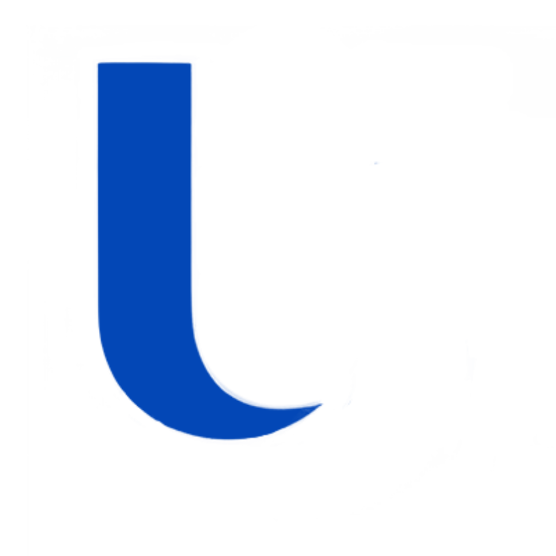Logo of Universal Plumbing with blue U and pipe design