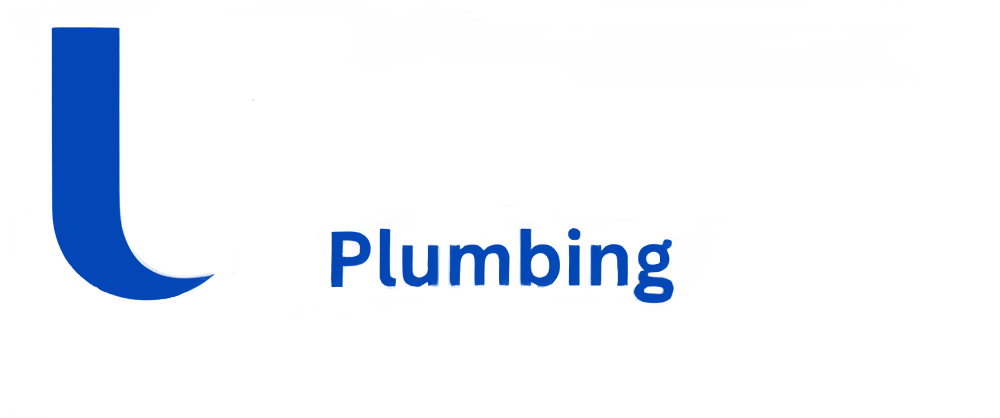 Logo of Universal Plumbing with blue U and pipe design